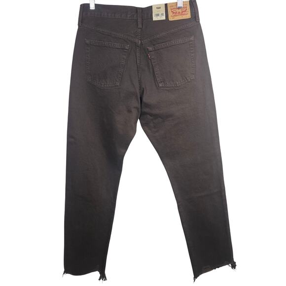 Levi's Women's 501 Original Brown Jeans with Raw Hem NWT 29 x 30 - Picture 3 of 13
